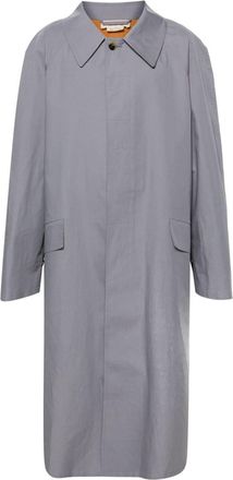 Marni single-breasted maxi coat - men - Cotton/Cotton - 50 - Grey