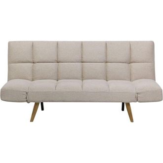 Beliani Sofa Bed 2 Seater INGARO Fabric Beige