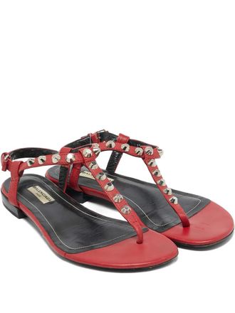 Balenciaga Arena studded leather sandals - Red