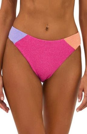 Beach Riot Kimora Metallic Colorblock Bikini Bottoms in Coral Bay Colorblock at Nordstrom Rack, Size X-Large