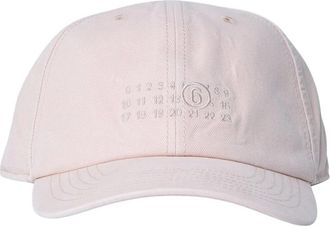 Maison Margiela Geborduurde Katoenen Baseballpet - unisex - Petten - Roze - M - Katoen - Accessoires