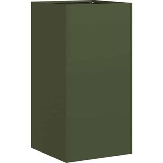 vidaXL Planter Olive Green 40x40x80 cm Cold-rolled Steel Vidaxl