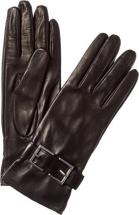 Portolano Belted Silk-Lined Leather Gloves