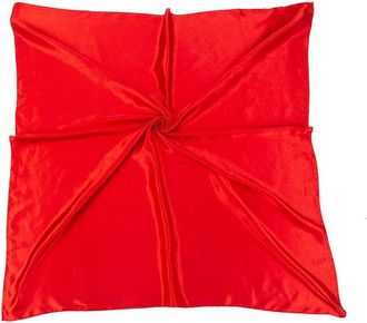 World of Shawls Satin Silk Square Plain Nautical Head Neck Scarf Wrap Large 90 cm X 90 cm (Red)