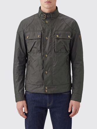 Belstaff Giacca Racemaster in cotone cerato con collo alto e tasche a toppa
