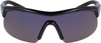 Nike Show X1 58mm Wraparound Sunglasses in Black/Blue Mirror at Nordstrom Rack