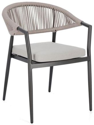 BIZZOTTO Premium Outdoor Stuhl Millor mit Armlehnen - Anthrazit/Beige