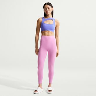 Nike Womens Zenvy High-Waisted 7/8 Leggings with No Front Seam in Purple | II5233-503