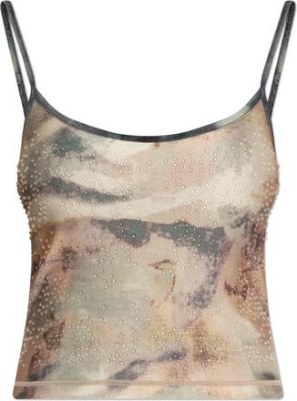 Diesel T-Iplu Tank Top - Dames - Tops zonder mouwen - Beige - L - Leer - Tops
