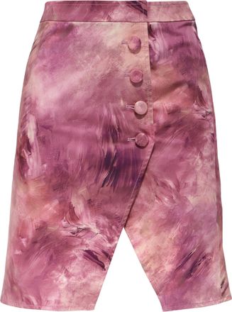 Moschino Couture Printed Skirt in Pink Cotton