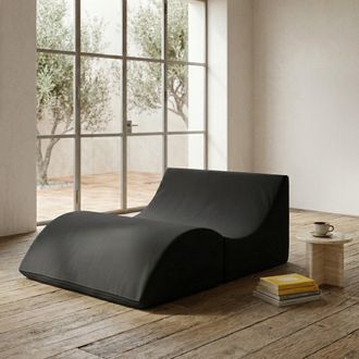 Dmora Dmora - Cama Plegable Dabbes, Puf Convertible En Cama De Matrimonio, 100% Made In Italy, Puf Convertible En Chaise Longue En Ecopiel, Cm 100x200h70, N