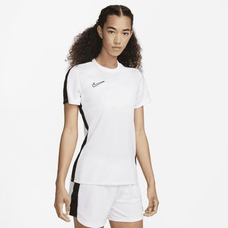 Nike Womens Dri-FIT Academy Short-Sleeve Soccer Top in White | DX0521-100