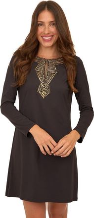 Cabana Life Keyhole Dress in Black/giold Metallic at Nordstrom, Size X-Small