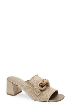 Pedro Garcia Umita Block Heel Mule in Natural Burlap-Oak at Nordstrom, Size 11.5Us