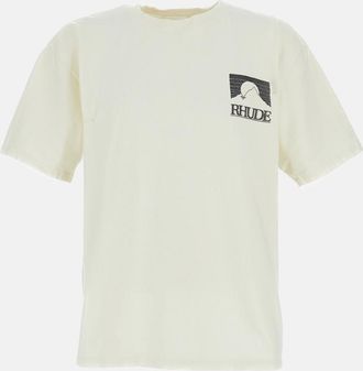 Rhude White Crewneck Graphic T-Shirt