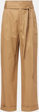 Saint Laurent Pantaloni regular in popeline di cotone