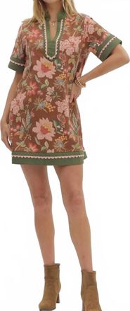 Entro Fall Floral Dress In Brown