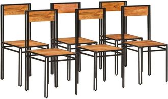 vidaXL Vidaxl - Sillas De Comedor 6 Unidades Madera Maciza De Acacia
