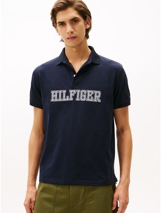 Tommy Hilfiger Mens Regular Fit Hilfiger Logo Polo - Navy - XXXL