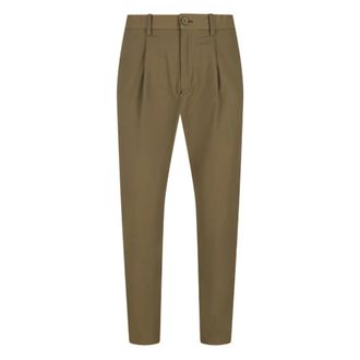 Herno Chinos, male, Green, Size: XL Cotton-Feel Trousers with Drawstring