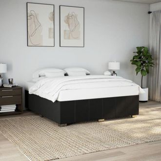 vidaXL Cama Sin Colch&oacute;n Tela Negro 200x200 Cm Vidaxl