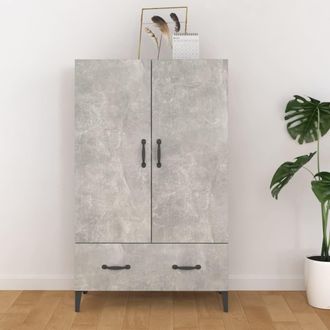 vidaXL Aparador De Madera Contrachapada Gris Hormig&oacute;n 70x31x115 Cm Vidaxl