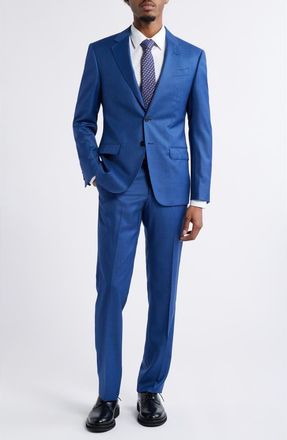 Emporio Armani G Line Solid Blue Wool Suit in High Blue at Nordstrom, Size 38 Us