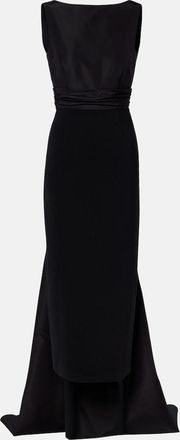 Carolina Herrera Bow-detail satin-trimmed faille gown