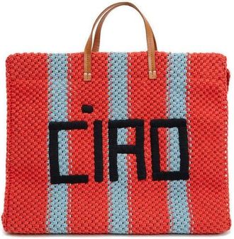 Clare Vivier Simple Crochet Tote in Bright Poppy Blue Crochet at Nordstrom