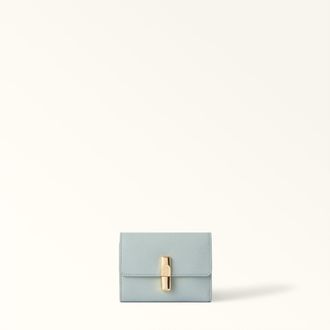 Furla Iride Portafoglio Compatto S Nebbia Gray Blu Pelle Stampata Donna