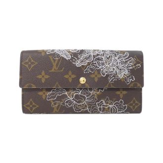 Louis Vuitton Silver Brown Coated Canvas Long Wallet (Bi-Fold) (Pre-Owned)