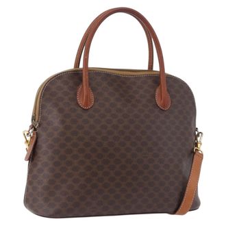 Celine Macadam Leather Brown Pvc Handbag (Pre-Owned)
