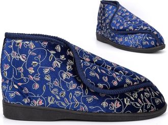 Generic Womens Bootie Slippers Size 8 Ladies Bootie Slipper Size 7 Ladies Touch Fastening Slippers Womens Rubber Sole Slipper Touch Fastening Washable Rubber 