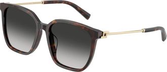 Tiffany & Co. Stijlvolle zonnebril met zwart montuur - Dames - Zonnebrillen - Bruin - 56 MM - Accessoires