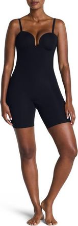 Spanx Convertible Mid-Thigh Bodysuit in Very Black at Nordstrom, Size X-Large
