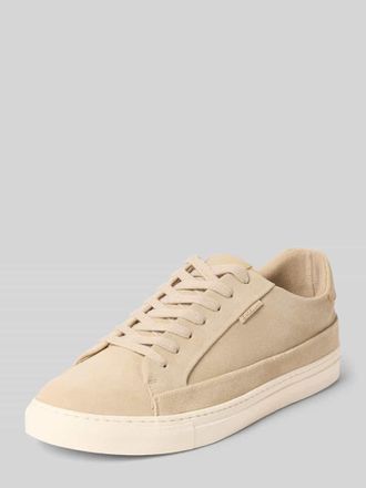 Poelman Sneaker aus Leder mit Label-Detail in Sand, Gr&ouml;&szlig;e 40