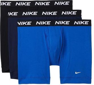 Nike All Day Cotton Stretch with Fly Boxer Brief 3-Pack Mens Underwear Obsidian/Game Royal/Black : XL, Cotton/Elastane/Jersey