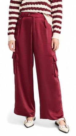 LnA Lou Silky Cargo Pant In Lambrusco