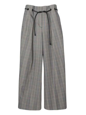 3.1 Phillip Lim Geruite broek met trekkoord - Grijs