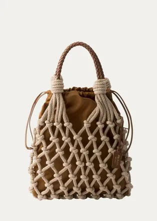 Prada Nou Macrame Top Handle Bag