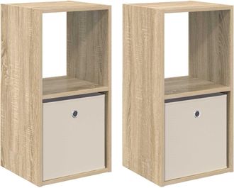 vidaXL Mesita De Noche 2 Uds. Roble Sonoma 35 X 32 X 68,5 Cm Vidaxl
