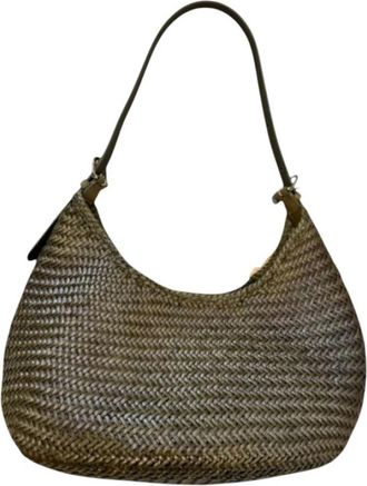 Dragon Diffusion Luna Mezza - Dames - Schoudertassen - Groen - ONE Size - Leer - Tassen