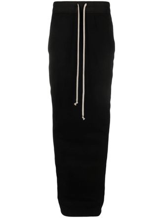 Rick Owens Pillar drawstring-waist maxi skirt - Zwart