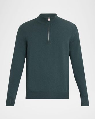 Kiton Men & apos;s 12gg Cashmere Mock Neck Quarter-Zip Sweater