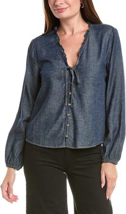 Bella Dahl V-Neck Ruffle Blouse