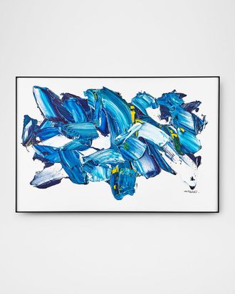 John-Richard Burst of Blue Original Painting by LM Zhou