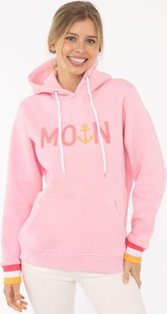 Zwillingsherz Hoodie »Rahel« mit MOIN und Anker Stickerei, kontrastfarbigen Ärmelbündchen