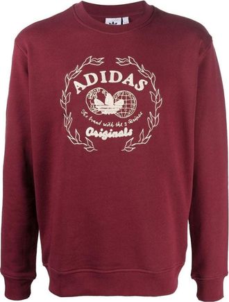 adidas Graphics Archive Crew Sweatshirt Burgundy IC5770