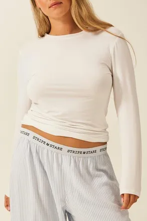 Stripe and Stare Underlayer Top in White at Nordstrom, Size X-Small Uk