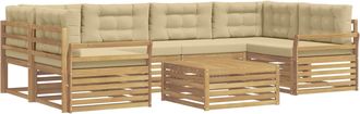 vidaXL Conjunto De Sof&aacute;s De Exterior 7 Uds. Y Beige Vidaxl